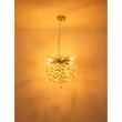 Pendul Globo QUEENA metal, sticla cristal, auriu, chihlimbar, transparent, E14 - 64138HG