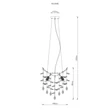 Pendul Globo QUEENA metal, sticla cristal, auriu, chihlimbar, transparent, E14 - 64138HG