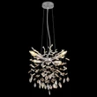 Pendul Globo QUEENA metal, sticla cristal, argintiu, fumuriu, transparent, E14 - 64138HS