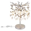 Veioza Globo QUEENA metal, sticla cristal, argintiu, fumuriu, transparent, E14 - 64138TS