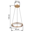 Pendul Globo BLONDIE metal, cristal, auriu, transparent, LED, 36W, 2700K-6000K, 240-2000lm - 67196-36H