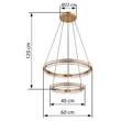 Pendul Globo BLONDIE metal, cristal, auriu, transparent, LED, 78W, 2700K-6000K, 430-4143lm - 67196-78H