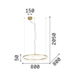 Pendul IdealLux CROWN metal, acril, alb, transparent, LED, 43W, 3000K, 4300Lm - 339146