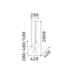 Pendul IdealLux EQUINOXE metal, sticla, crom, transparent, G4 - 339696