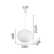 Pendul IdealLux COTTON metal, sticla, alb, E27 - 344591