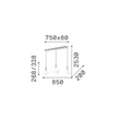 Pendul IdealLux ODEON metal, sticla, alb, LED, 20W, 3000k, 3200Lm - 349213