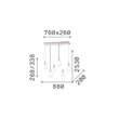 Pendul IdealLux ODEON metal, sticla, alb, LED, 39W, 3000k, 5500Lm - 349220