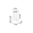 Pendul IdealLux ODEON metal, sticla, alb, LED, 39W, 3000k, 5500Lm - 349237