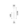 Pendul IdealLux LOOK metal, negru, LED, 3,5W, 3000K, 220Lm - 351636