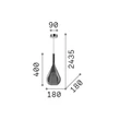 Pendul IdealLux KALIQUE metal, sticla, crom, fumuriu, E27 - 353616