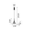 Pendul IdealLux COCKTAIL metal, sticla, negru, fumuriu, LED, 7W, 3000K, 670Lm - 353630