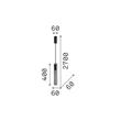 Pendul IdealLux FLAM SP FUME' RIGATO metal, sticla, negru, fumuriu, LED, 10W, 3000K, 900Lm - 353883