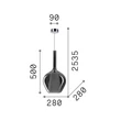 Pendul IdealLux KALIQUE metal, sticla, crom, chihlimbar, E27 - 359526