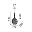 Pendul IdealLux KALIQUE metal, sticla, crom, transparent, E27 - 359670