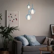 Pendul IdealLux KALIQUE metal, sticla, crom, albastru, E27 - 359694