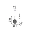 Pendul IdealLux KALIQUE metal, sticla, crom, transparent, E27 - 359939
