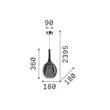 Pendul IdealLux KALIQUE metal, sticla, crom, fumuriu, E27 - 359984