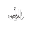 Pendul IdealLux PERLAGE metal, sticla, auriu, alb, LED, G9 - 363370