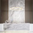 Pendul IdealLux CROWN metal, acril, auriu, alb,  LED, 21W, 3000K, 2050Lm - 364964