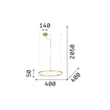 Pendul IdealLux CROWN metal, acril, auriu, alb,  LED, 21W, 3000K, 2050Lm - 364964