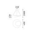 Pendul IdealLux OZ metal, acril, alama, alb, LED, 38W, 3000K, 4350Lm - 364971
