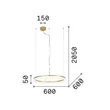 Pendul IdealLux CROWN metal, acril, alb, transparent, LED, 31W, 3000K, 3050Lm - 364988