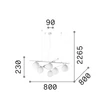 Pendul IdealLux ATLAS metal, sticla, negru, alb, G9 - 365114