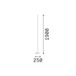 Lampadar IdealLux DORICA metal, alb, negru, acril, LED, 50W, 3000K, 6000Lm - 366128