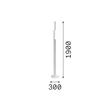 Lampadar IdealLux DORICA metal, acril, alama, LED, 66W, 3000K, 8500Lm - 366241