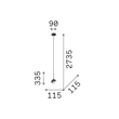 Pendul IdealLux BLOOM metal, sticla, negru, alb, G9 - 366630