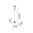Pendul IdealLux BLOOM metal, sticla, alama, chihlimbar, alb, E27 - 366647