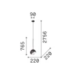 Pendul IdealLux BLOOM metal, sticla, negru, alb, G9 - 366678