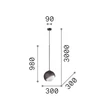 Pendul IdealLux BLOOM metal, sticla, alama, chihlimbar, alb, E27 - 366685