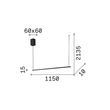 Pendul IdealLux ESSENCE metal, acril, alb, LED, 19W, 3000K, 2250Lm - 367064