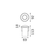Lampa incastrata exetrior IdealLux ROCKET metal, sticla, gri, LED, 10W, 4000K, 970Lm, IP67 - 371009