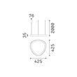 Pendul IdealLux GEMINI metal, plastic, alama, alb, LED, 36W, 4000K, 4350Lm - 372143