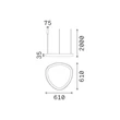 Pendul IdealLux GEMINI metal, plastic, alama, alb, LED, 47W, 4000K, 5400Lm - 372174