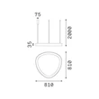 Pendul IdealLux GEMINI metal, plastic, negru, alb, LED, 56W, 4000K, 6600Lm - 372198