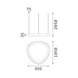 Pendul IdealLux GEMINI metal, plastic, alb, LED, 78W, 4000K, 9100Lm - 372211