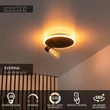 Plafoniera Lucide EVERINA metal, sticla, negru, transparent, LED, 5W+8W, 220lm+320lm, 2200K-6500K - 00131/23/30