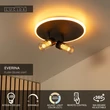 Plafoniera Lucide EVERINA metal, sticla, negru, transparent, LED, 5W+10W, 200lm+415lm, 2200K-6500K - 00131/30/30