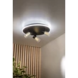 Plafoniera Lucide EVERINA metal, sticla, negru, transparent, LED, 5W+12W, 220lm+530lm, 2200K-6500K - 00131/40/30