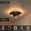 Plafoniera Lucide EVERINA metal, sticla, negru, transparent, LED, 5W+12W, 220lm+530lm, 2200K-6500K - 00131/40/30