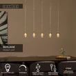 Pendul Lucide BERLIANE metal, sticla, auriu, transparent, LED, 4W, 200lm, 2700K - 00430/20/60