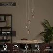 Pendul Lucide BERLIANE metal, sticla, auriu, transparent, LED, 4W, 200lm, 2700K - 00430/21/60