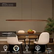 Pendul Lucide LANGHOLT metal, lemn, negru, maro, LED, 28W, 3300lm, 2200K-4000K - 01402/28/72