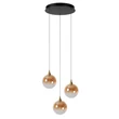 Pendul Lucide GISELA metal,sticla,negru,chihlimbar,LED,2700K,13W,948Lm - 13494/11/62