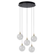 Pendul Lucide GISELA metal,sticla,negru,transparent,LED,2700K,19W,1640Lm - 13494/18/60