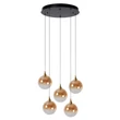 Pendul Lucide GISELA metal,sticla,negru,chihlimbar,LED,2700K,19W,1490Lm - 13494/18/62