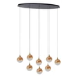 Pendul Lucide GISELA metal,sticla,negru,chihlimbar,LED,2700K,32W,2432Lm - 13494/29/62